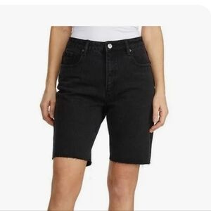 Numero Womens Black Raw Hem High Rise Denim Cutoff Shorts 27